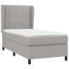 Cama box spring con colchón tela gris claro 80x200 cm 3
