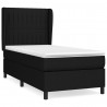 Cama box spring con colchón tela negro 80x200 cm 2