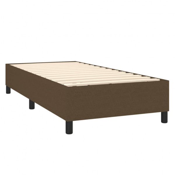 Cama com molas/colchão 80x200 cm tecido castanho-escuro M 4