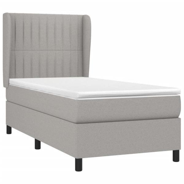 Cama com molas/colchão 90x190 cm tecido cinzento-claro M 3