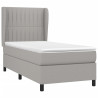 Cama box spring con colchón tela gris claro 90x190 cm 3