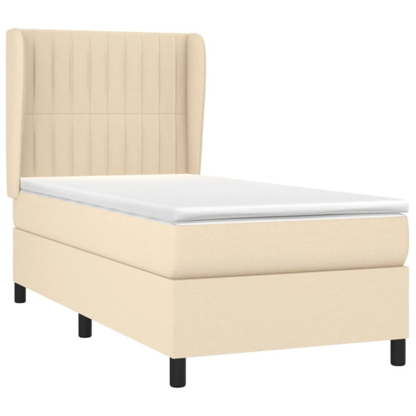 Cama com molas/colchão 90x190 cm tecido cor creme M 3