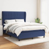Cama com molas/colchão 140x190 cm tecido azul 1