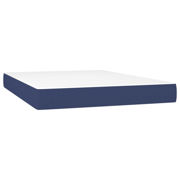 Cama com molas/colchão 140x190 cm tecido azul M 5