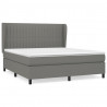 Cama box spring con colchón tela gris oscuro 180x200 cm 2