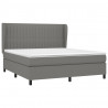 Cama box spring con colchón tela gris oscuro 180x200 cm 3