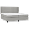 Cama com molas/colchão 200x200 cm tecido cinza-claro 2