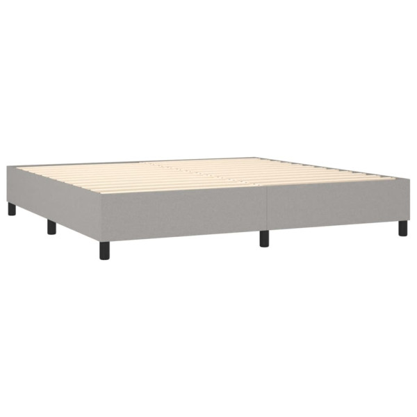 Cama com molas/colchão 200x200 cm tecido cinza-claro M 4
