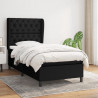 Cama com molas/colchão 80x200 cm tecido preto 1