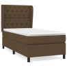 Cama box spring con colchón tela marrón oscuro 80x200 cm 2