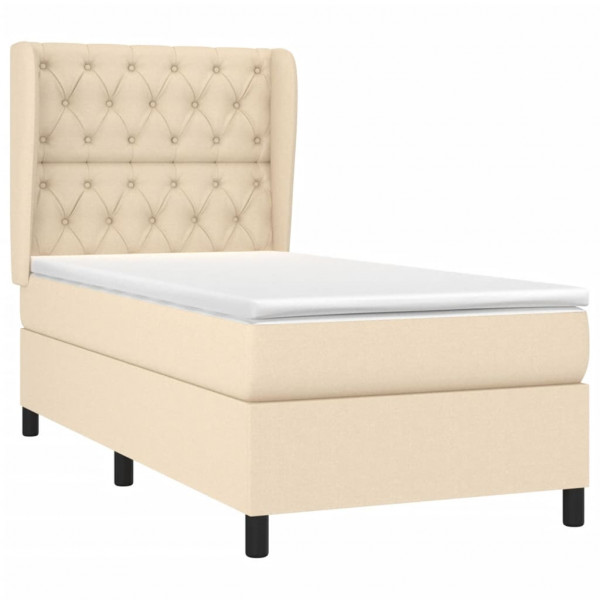 Cama com molas/colchão 80x200 cm tecido cor crème M 3