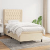 Cama com molas/colchão 90x190 cm tecido cor creme 1