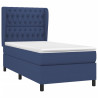 Cama box spring con colchón tela azul 90x190 cm 3