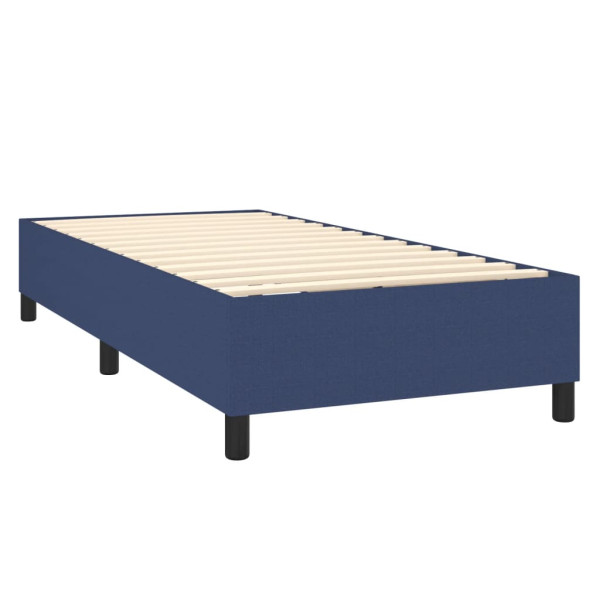 Cama box spring con colchón tela azul 90x190 cm M 4