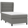 Cama box spring con colchón tela gris oscuro 90x200 cm 2