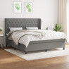 Cama box spring con colchón tela gris oscuro 160x200 cm 1