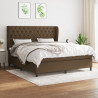 Cama com molas/colchão 160x200 cm tecido castanho-escuro 1