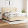 Cama com molas/colchão 180x200 cm tecido cor creme 1