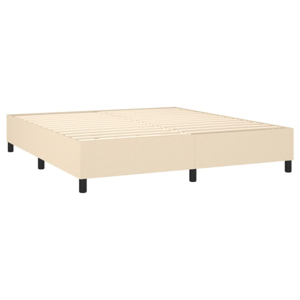 Cama box spring con colchón tela color crema 180x200 cm M 4