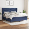 Cama box spring con colchón tela azul 180x200 cm 1