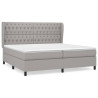 Cama com molas/colchão 200x200 cm tecido cinza-claro 2