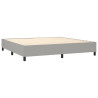 Cama box spring con colchón tela gris claro 200x200 cm 4