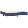 Cama box spring con colchón tela azul 200x200 cm 4