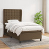 Cama com molas/colchão 80x200 cm tecido castanho-escuro 1