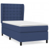 Cama box spring con colchón tela azul 90x200 cm 2