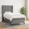 Cama com molas/colchão 100x200 cm tecido cinza-escuro 1