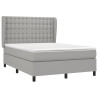Cama box spring con colchón tela gris claro 140x190 cm 3