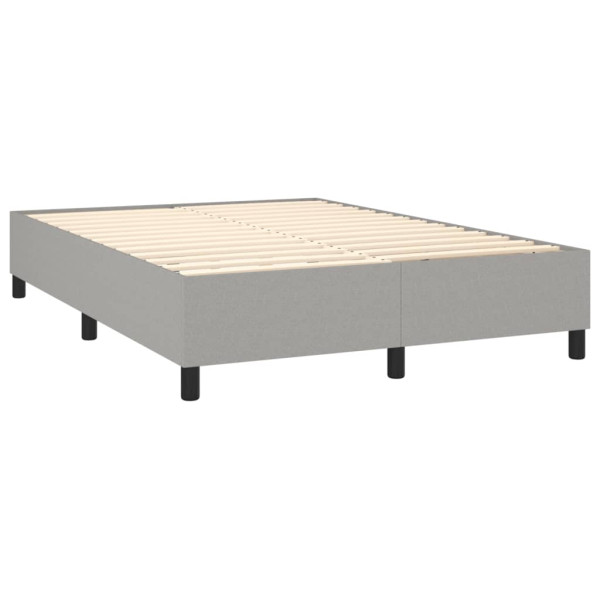 Cama box spring con colchón tela gris claro 140x200 cm M 4