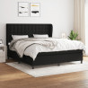 Cama com molas/colchão 160x200 cm tecido preto 1