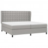 Cama box spring con colchón tela gris claro 200x200 cm 3
