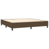 Cama box spring con colchón tela marrón oscuro 200x200 cm 4