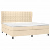 Cama box spring con colchón tela color crema 200x200 cm 3