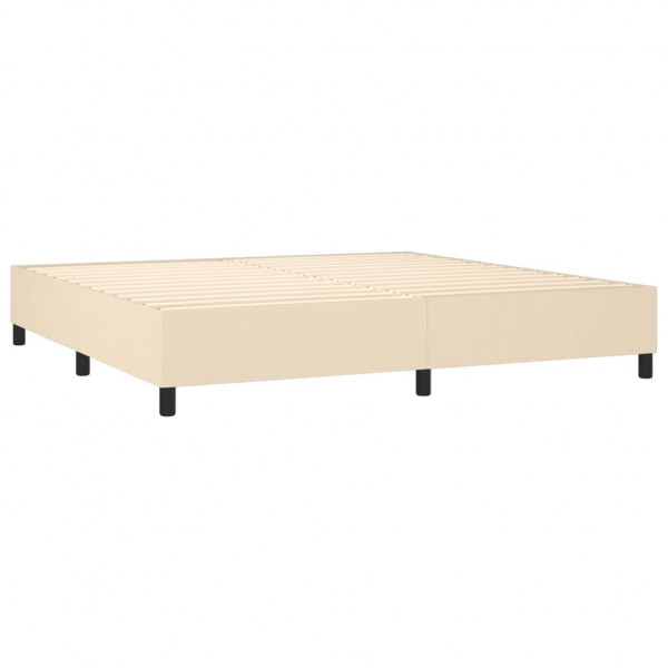 Cama com molas/colchão 200x200 cm tecido cor creme M 4
