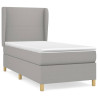 Cama box spring con colchón tela gris claro 80x200 cm 2