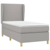 Cama box spring con colchón tela gris claro 80x200 cm 3