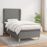 Cama box spring con colchón tela gris oscuro 80x200 cm 1