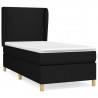 Cama box spring con colchón tela negro 80x200 cm 2