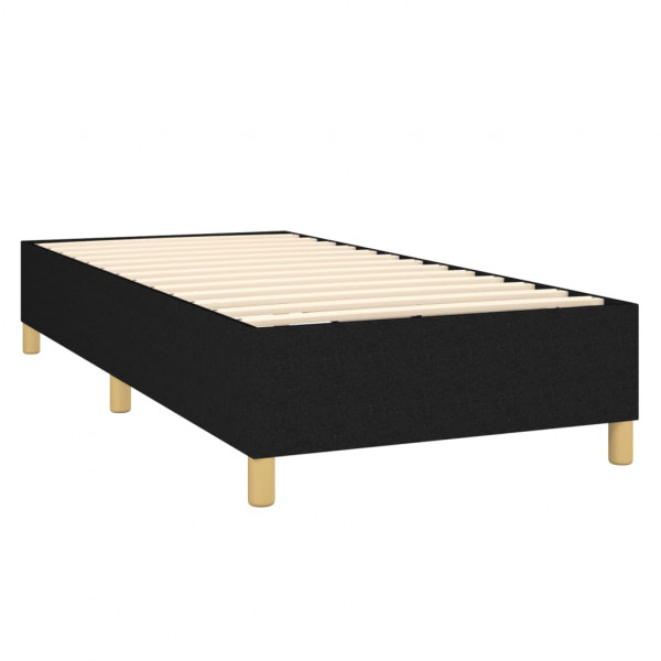 Cama box spring con colchón tela negro 80x200 cm M 4