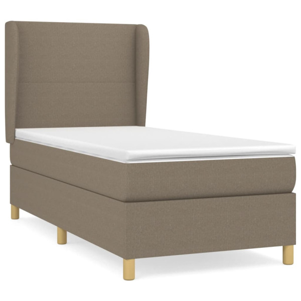 Cama com molas/colchão 80x200 cm tecido castanho-acinzentado M 2