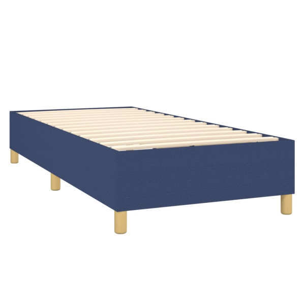 Cama com molas/colchão 90x190 cm tecido azul M 4