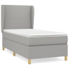 Cama box spring con colchón tela gris claro 90x200 cm 2