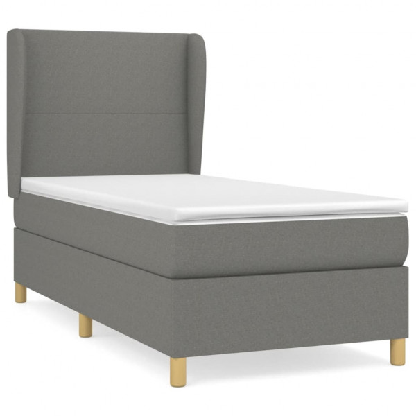Cama com molas/colchão 90x200 cm tecido cinzento-escuro M 2
