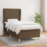 Cama com molas/colchão 90x200 cm tecido castanho-escuro 1