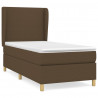 Cama com molas/colchão 90x200 cm tecido castanho-escuro 2