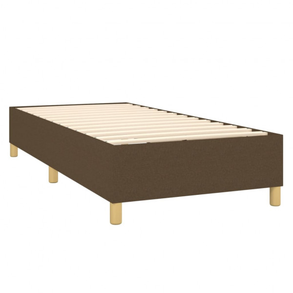 Cama com molas/colchão 90x200 cm tecido castanho-escuro M 4