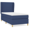 Cama box spring con colchón tela azul 90x200 cm 2